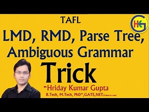 Trick | Left Most Derivation | Right Most Derivation | Parse Tree | Ambiguous Grammar| Example.