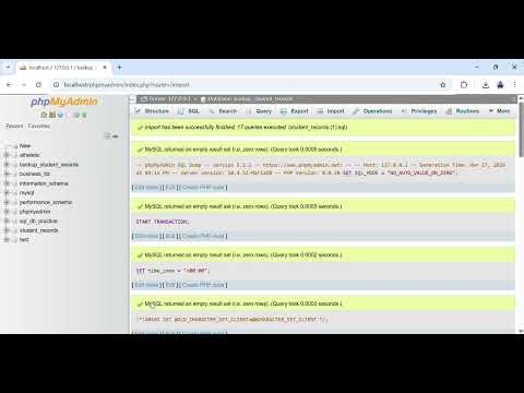 localhost 127 0 0 1 phpMyAdmin 5 2 1 Google Chrome 2026 03 27 07 16 26