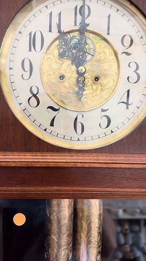 Antique 2-Weight Vienna Regulator Grandfather Clock