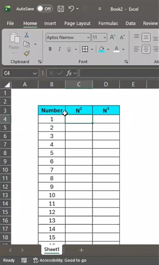 How to Get Square and Cube in Excel || Power Formula in Excel || #excelshorts #exceltips #exceltips