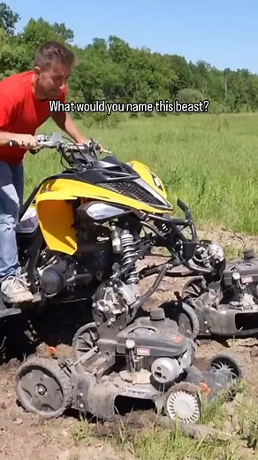 14K views · 8.9K reactions | my suggestion would be an ATM: All Terrain Mower #atv #mowing #hack #reels | The Lawnest Yard | Facebook