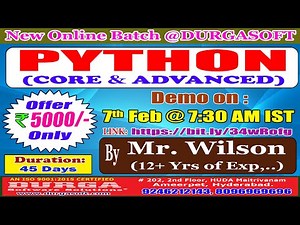 PYTHON Online Training @ DURGASOFT