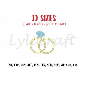 Mini Rings Embroidery Design, Small Rings Machine Embroidery Designs, Diamond Ring Embroidery Design, Wedding Rings, Engagement Rings - Etsy