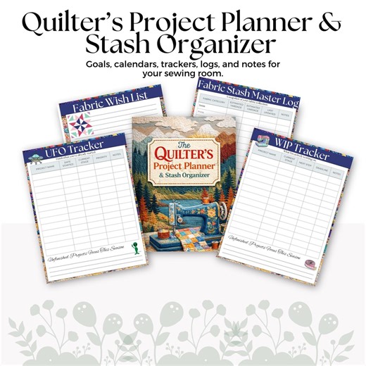 Quilter’s Project Planner & Stash Organizer Printable | Quilt Project Tracker, Fabric Inventory Log, UFO WIP Workbook PDF - Etsy