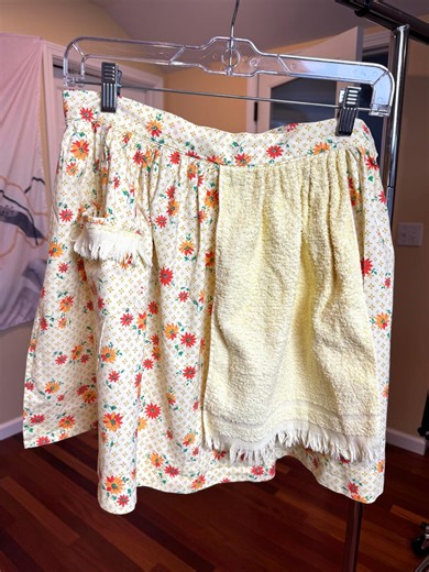 Vintage Floral Hostess Apron With Cannon Towel Panel - Etsy