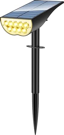 Solar Spot Lights Outdoor, Solar Lights Outdoor Waterproof IP65, 3 Brightness Modes Dusk to Dawn Landscape Spotlights for Yard Garden Pathway Tree Decoration, Warm White, 1 Pack