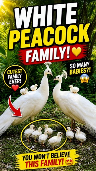 White Peacock Family 🦚 | So Many Cute Babies?! 😍🐥 #peacock #Shorts