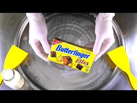 Ice Cream Rolls | how to make Butterfinger Bites with Chocolate and Peanut Butter rolled Ice Cream
