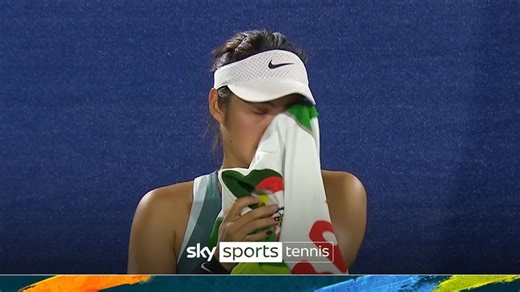 Emma Raducanu in tears before continuing match with Karolina Muchova