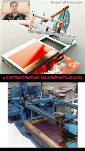 The machinery shown in the image is an industrial screen printing machine. These machines are used