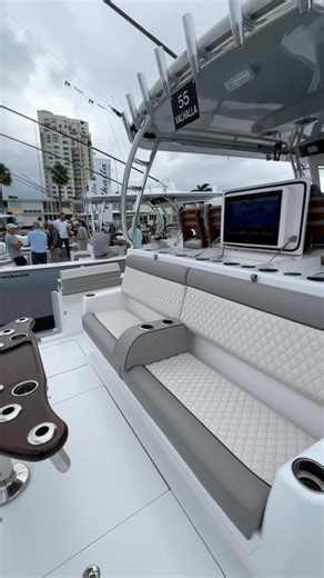 Welcome aboard the V-55 during its @flibsofficial debut! Come join us this week at Bahia Mar’s D-Dock. #v55 #valhallaboatworks #vbw | Valhalla Boatworks