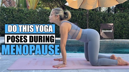 Gentle yoga for menopause relief | Poolside practice with Paola after 40