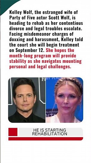 Kelley Wolf to begin month long rehab as divorce and legal drama escalate