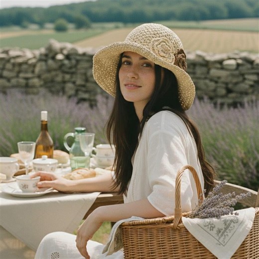 Handmade Crochet Sun Hat for Women With Elegant Floral Detail Retro Summer Straw Cloche Hat Stylish Wide Brim Garden Party Hat - Etsy