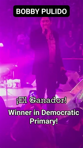 BOBBY PULIDO WINS DEMOCRATIC PRIMARY IN A LANDSLIDE In a resounding landslide, iconic Latin music superstar BOBBY PULIDO scored a huge victory, becoming the official Democrat candidate to face off with the Republican candidate running in the 15th Congressional District in Texas. BOBBY PULIDO has taken "a little pause" in his recording and touring schedule to dedicate his efforts 100% to serving the people of Texas, which has been his dream for many years. BOBBY PULIDO was born in Edinburg, Texas