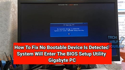 No Bootable Device Detected on Gigabyte PC: Troubleshooting Guide | Tech Help Sourav | Facebook