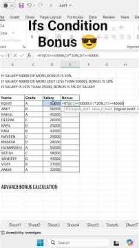 ifs Condition bonus #instgram #explorefeed #trendingtopic #knowledge #excel #viral #foryou #trending