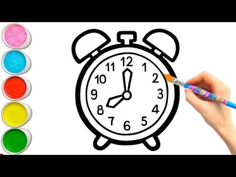 How to draw clock ⏰ step by step very easy drawing for beginners for kids and toddlers.