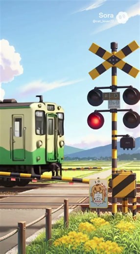【踏切アニメ#58】田舎の電車/Train Animations