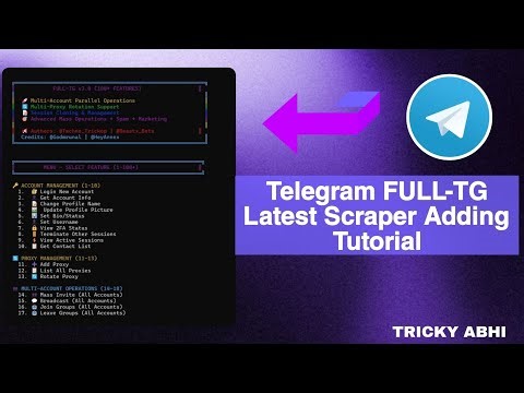 Telegram Latest FULL-TG Scraper 2026 |Telegram New Free Member Adder Script for 2026 | TrickyAbhi2.0
