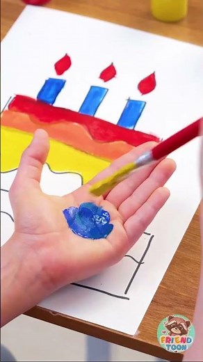🟡 I Mixed YELLOW and RED and WHOA! Orange! 🧡😱 #kids #art