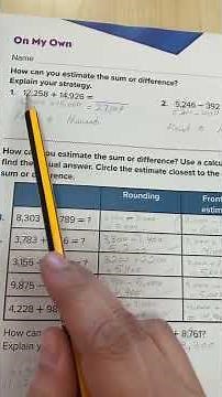 Reveal Math grade 4 Lesson 3-1 Estimate sums or differences
