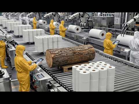 Inside a Toilet Paper Factory | From Wood Logs to Soft Tissue Rolls (Full Process)