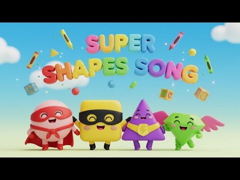 Super Shapes Song for Kids | Learn Shapes with Cute 3D Characters | Preschool Learning