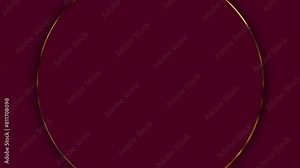 burgundy gold background animation. a pulsating circle in a frame