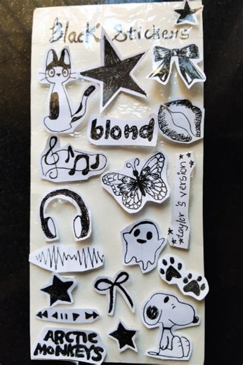 Black Aesthetic Stickers#diy#art#sticker#shorts#black#aesthetic#journaling#journal#ytshorts#ytviral