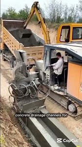 On-Site Efficiency: Watch the Concrete U-Drain Casting Machine in Action#Construction#Infrastructure