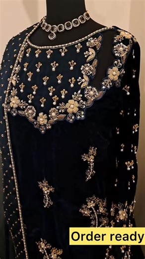 Latest design and fashion on Instagram: "Hand embellished velet dress on demand 🫶 Latest dress ideas | tips and tricks | Hand work | Han embroidery | Embellishments | Sewing Hacks | Embroidery Hacks | Velvet Viral dress #handwork #fashion #stitchingideas #instafashion #pakistanidrama #ukfashion #sewing #hacks #explorepage #tips #tricks #foryoupage #viral"