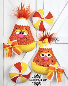 Handmade Candy Corn Wreath Attachment: Halloween Door Decor - Etsy