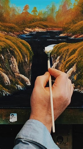#bobross#waterfall #fyp#viralllllll #myart | bobross