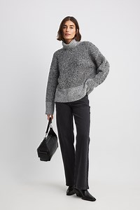 Turtleneck Knitted Sweater Grey