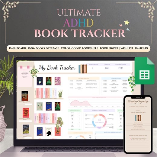 Ultimate Colorful Reading Tracker: Digital Library and Reusable Book Tracker - Etsy UK