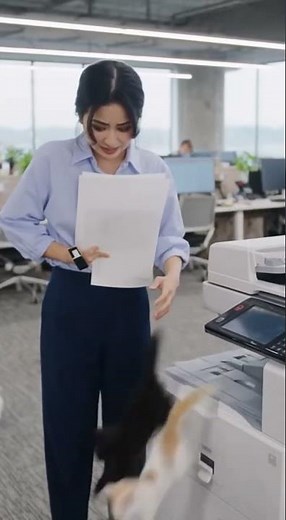 A bunch of cats come out of the copy machine in the office 🐱🐱 #cats #cute @chiero_piero