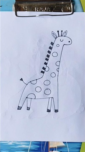 How to Draw Stylish Giraffe 🦒#drawing # #shortsfeed #art #youtubeshorts #quickdrawing