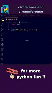 How to calculate area and circumference of a circle using math module in python?#short