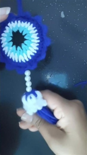 Crochet Evil Eye Car Hanging 🧿 #knitting #youtubeshorts #diy #viralvideo #trending