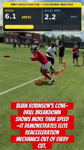 Bijan Robinson’s cone-drill breakdown demonstrates elite reacceleration mechanics