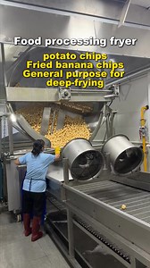 Commercial Fully Automatic Deep Fryer Suitable for frying various foods 1. 360° rotating stirrer with adjustable speed. 2. One-button automatic discharge, doubling work efficiency. 3. Rapid heating in 5 minutes. 4. 50% more energy efficient than traditional deep fryers. 5. Can process various foods, such as potato chips, fried potato slices, and chili peppers. 6. Can be heated by electricity, gas, induction cooker, or steam.#foodmachineryandequipment #foodmachine #deepfryer #fryingmachine #cooki