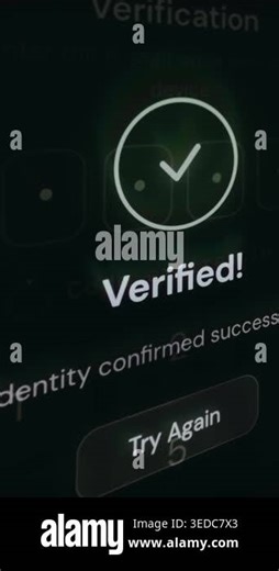 Security code verification complete, identity successfully confirmed on screen Stock Video Footage - Alamy
