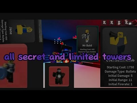 Noob tower defense all Secret and limited towers