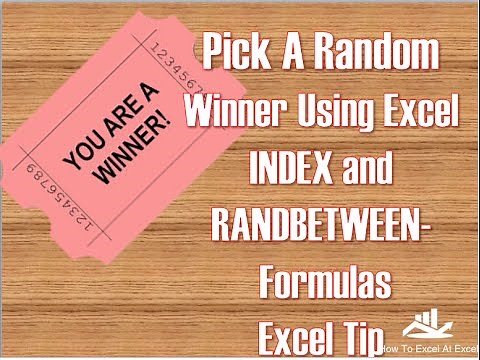 Excel Tip Use Array and RANDBETWEEN To Pick A Random Winner In Excel