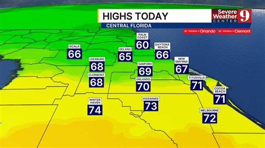 Orlando weather forecast: Cooler today in the 70s, warming to the 80s this week
