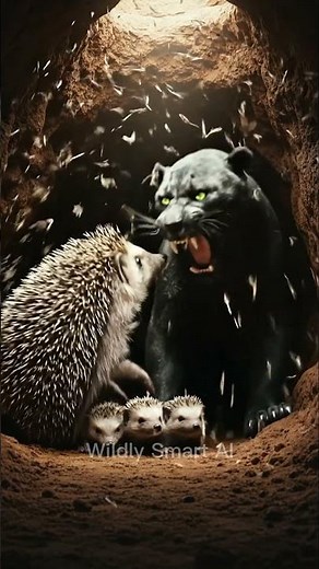 Hedgehog protect child from Panther