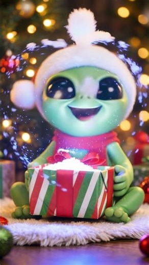 Alien baby unpacking present 3 #alien #christmas #cozychristmas #animation