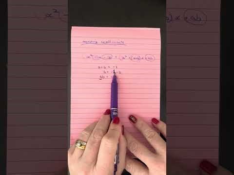 Equating coefficients (quadratics)