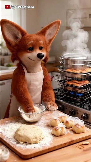 Adorable Corgi Chef Kneads Dough 🐶🍞 | Ultra-Realistic 8K Cinematic Kitchen Scene